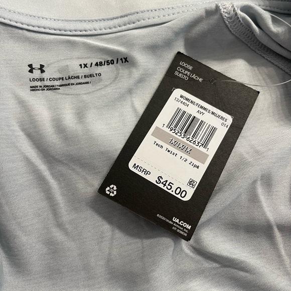 NWT Women's Under Armour Gray Loose Tech Twist 1/2 Zip Plus Sz. 1X NEW - Picture 5 of 5
